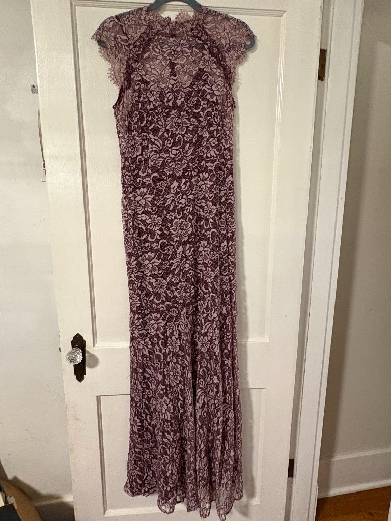 Shoshana Midnight Lace Gown Light Pink And Maroon Size 6